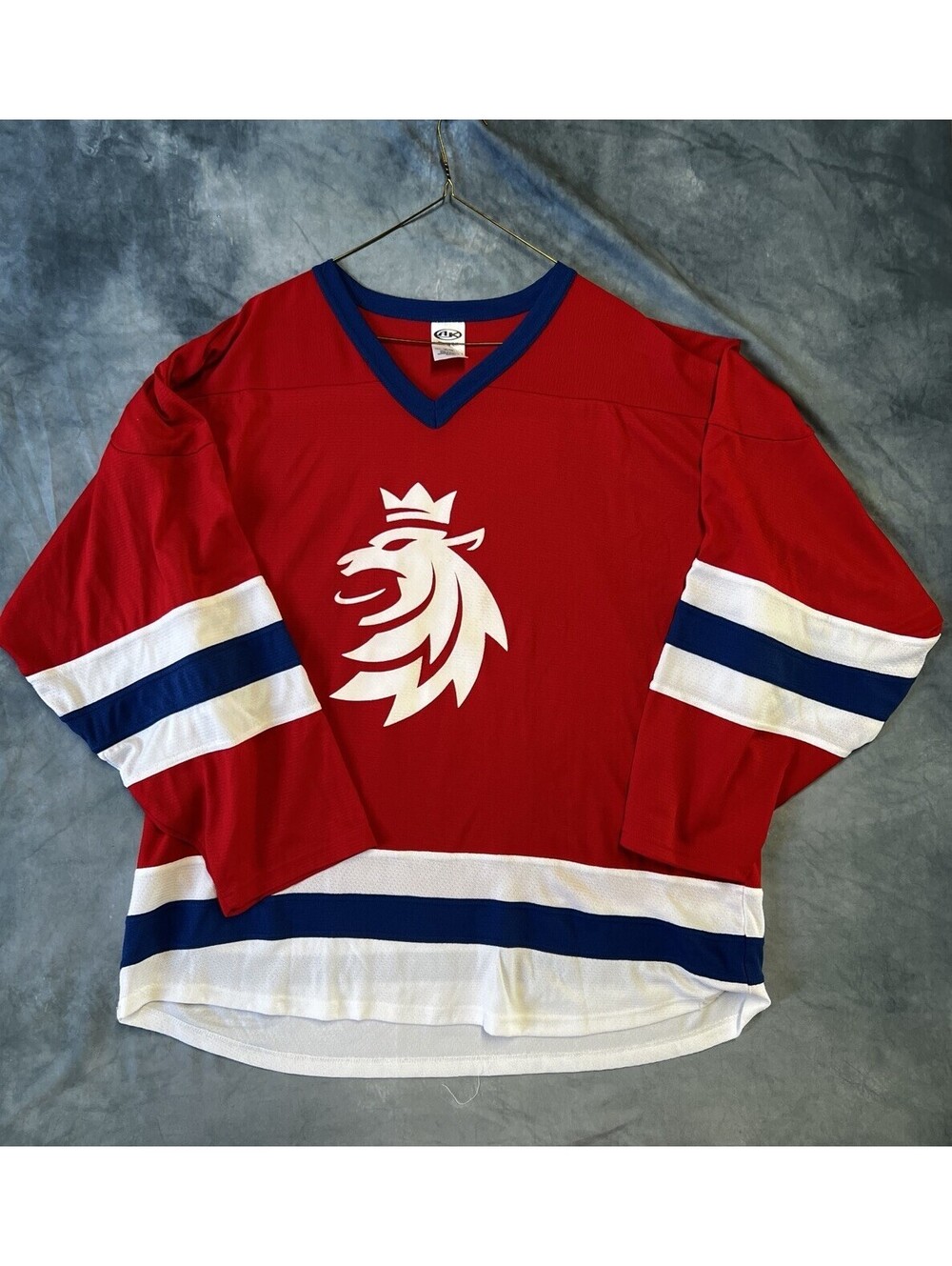 Athletic Knit AK Czech Republic Ice Hockey Jersey 9 Red White Blue Mens 2XL